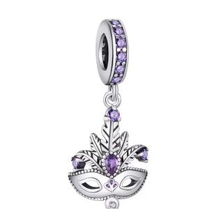 Silver and Purple Mask Charm